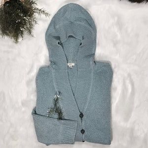J.Jill}• cozy blue hooded Cardigan